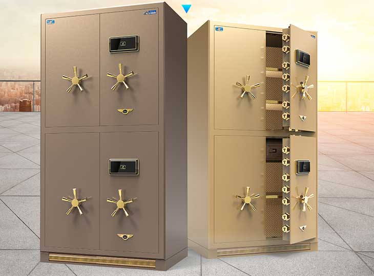 大型双对开门指纹密码全钢防盗保险柜